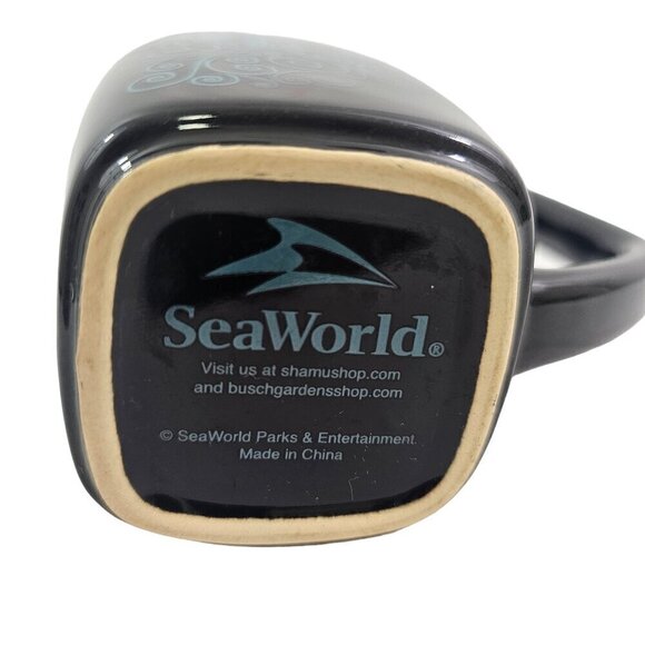 SeaWorld Theme Park Collectible Shamu Orca Whale Graphic 14 Oz Ceramic Mug Cup - Picture 7 of 17